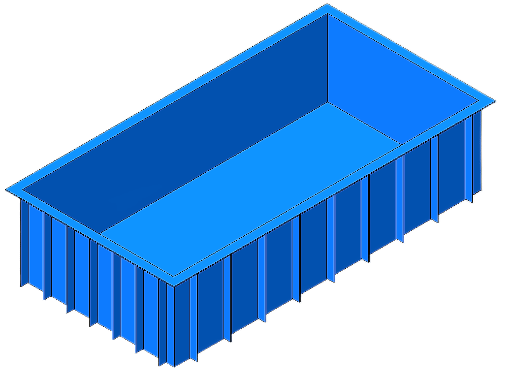 Чаша для бассейна 8x4x1,5 м (прямоугольная)
