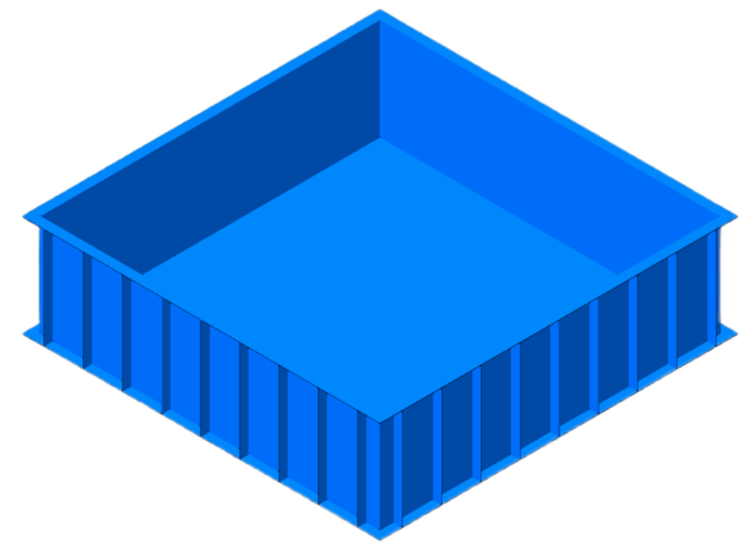 Чаша для бассейна 5x5x1,5 м (квадратная)