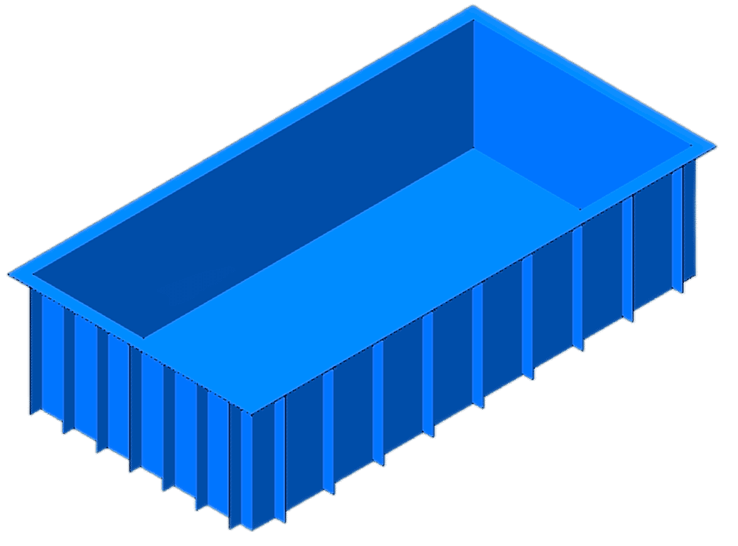 Чаша для бассейна 6x3x1,5 м (прямоугольная)