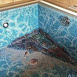 Переливной бассейн в частном доме с аттракционами 15